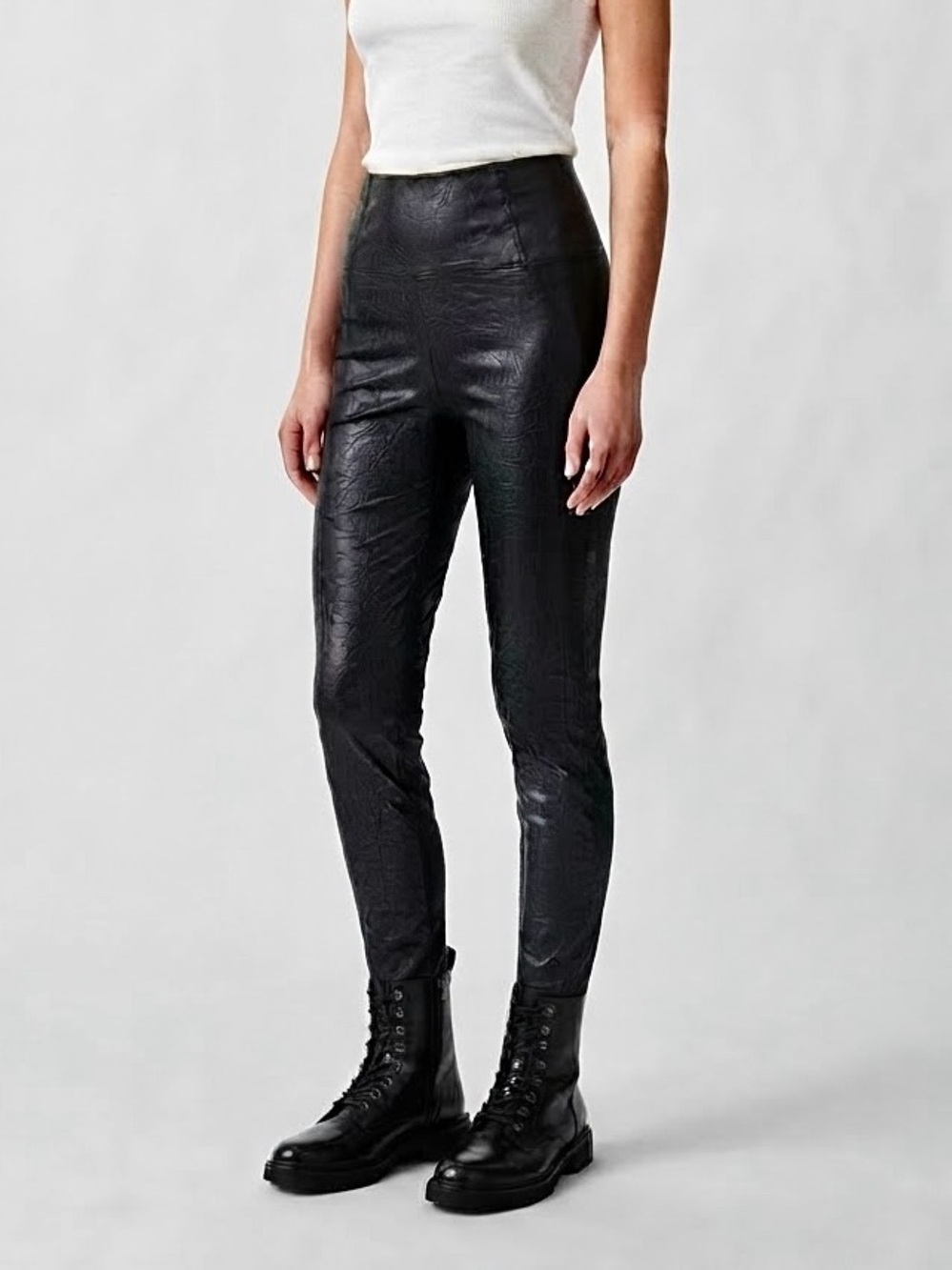 Wilfred Free Black Daria Pant Size XS High-Rise Faux Leather Leggings